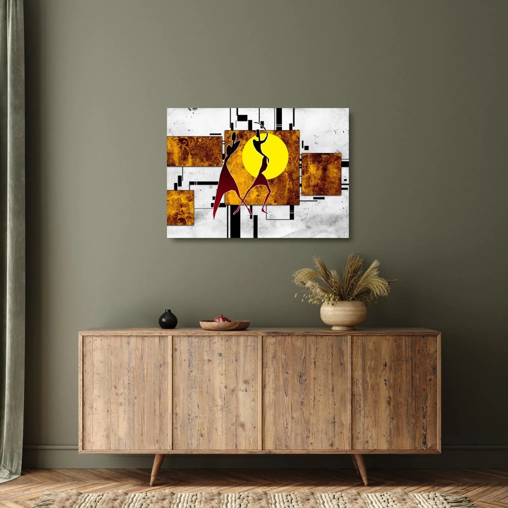 Tablou pe sticlă cu pictură epochală străveche (70x50 cm)