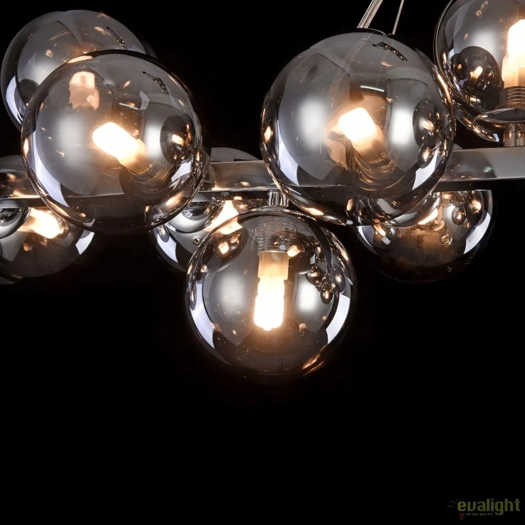 Lustra deosebita cu 25 de surse de lumina Dallas, crom/ fumuriu MYMOD547PL-25CH