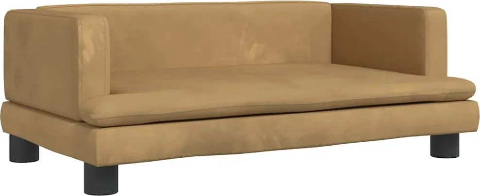 vidaXL Pat de câini, maro, 80x45x30 cm, catifea