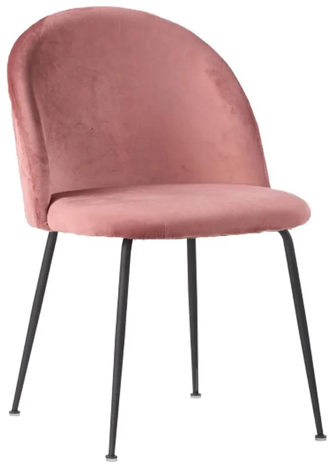 Set 2 scaune din catifea House Nordic Geneve, roz