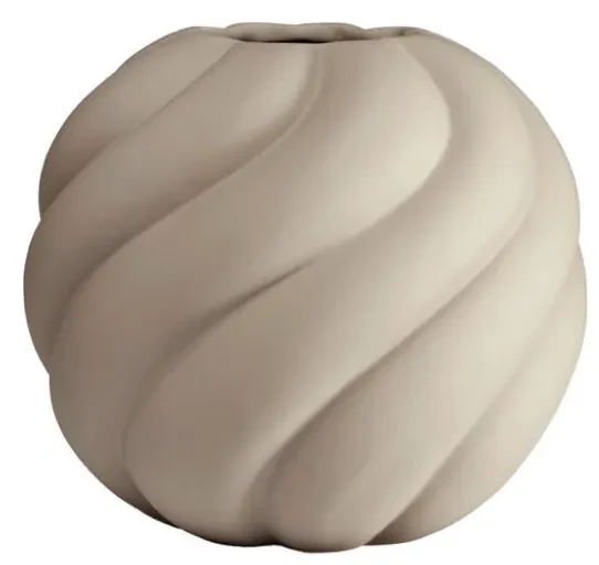 Vaza Twist Ball, 20cm, nisip - COOEE