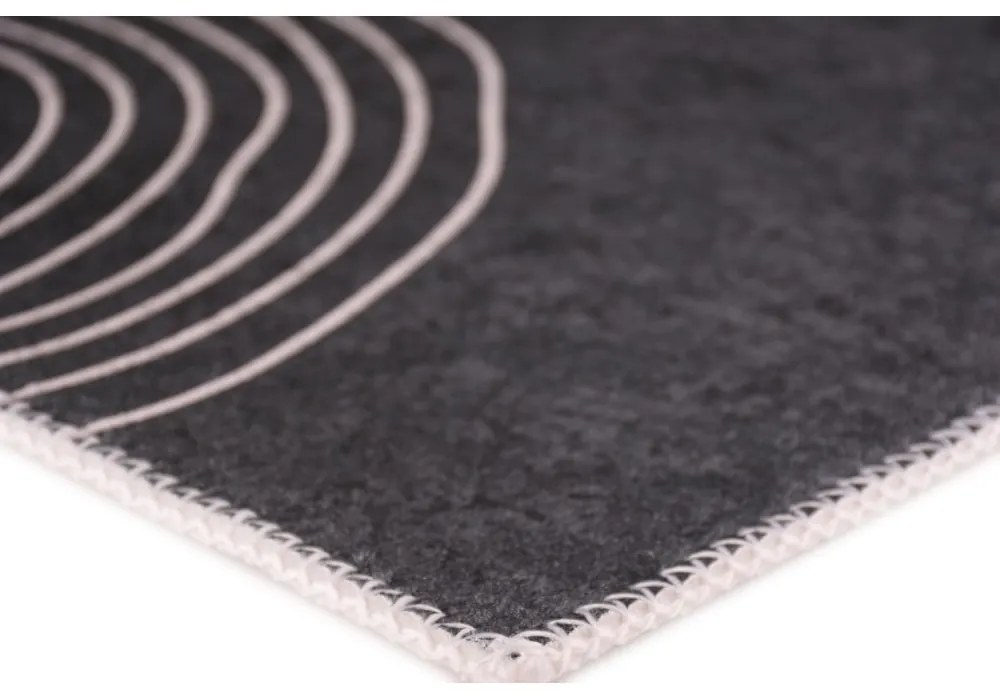 Covor tip traversă gri antracit lavabil 80x200 cm – Vitaus