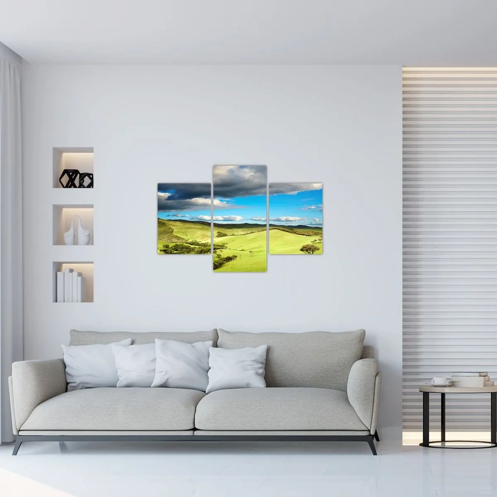 Tablou - Peisaj verde cu dealuri (90x60 cm)