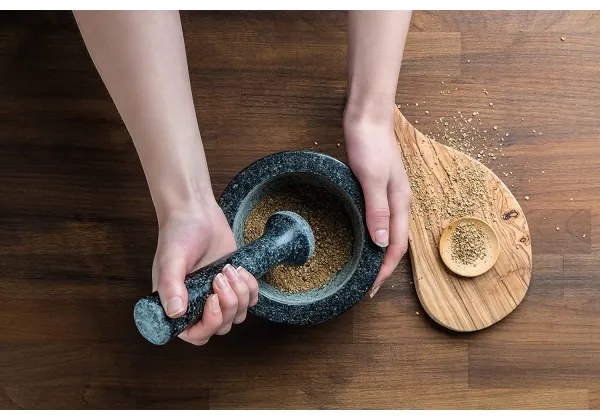 Cole&Mason - Pistil granit cu pistil, pr. 18 cm, granit negru