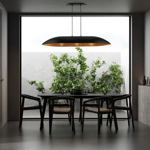 Lustră pe cablu GONDOLA 3xE27/60W/230V negru/cupru