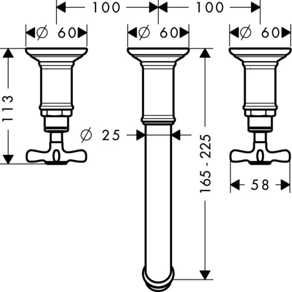 Baterie lavoar incastrata auriu lucios, dubla comanda, Hansgrohe Axor Montreux Auriu lucios