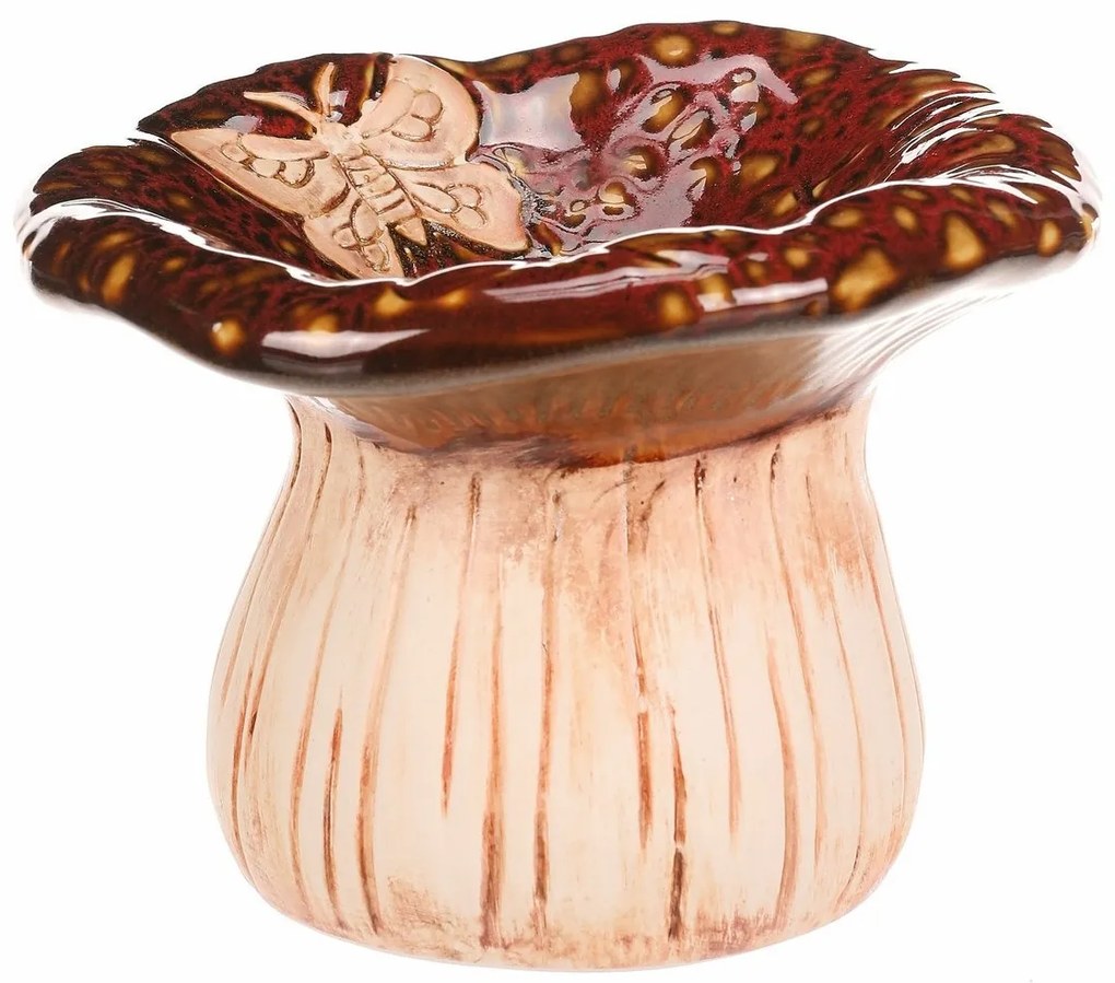 Fântână ceramică Ciupercă tigru, 17 x 12 x 17 cm,ceramică