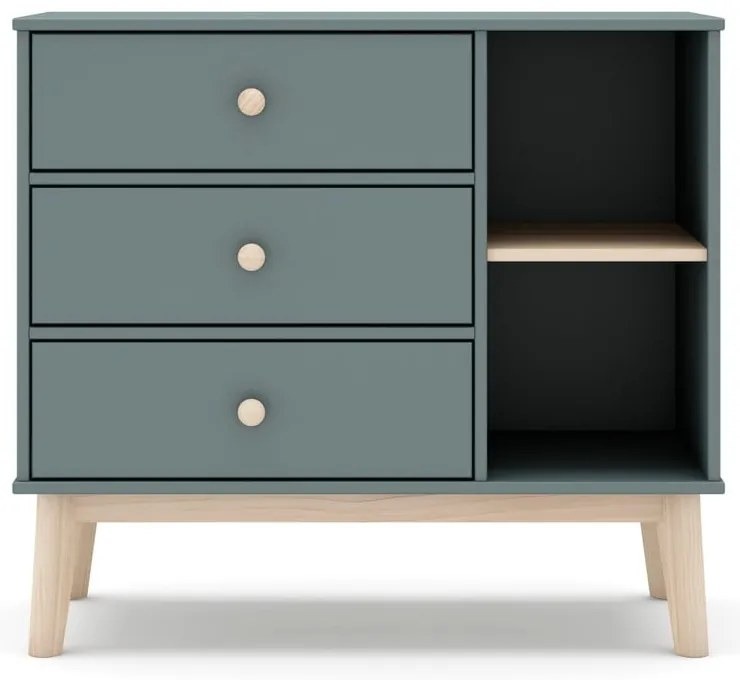 Comodă de copii verde prăfuit 90x81x40 cm Esteban – Marckeric