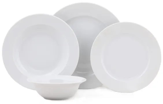 Set de veselă 24 piese alb/porțelan
