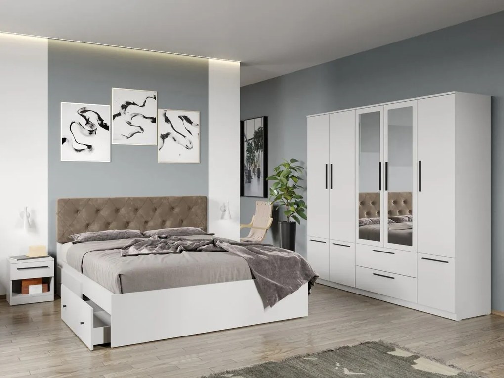 Set mobila dormitor 4 piese Alb Levi C12