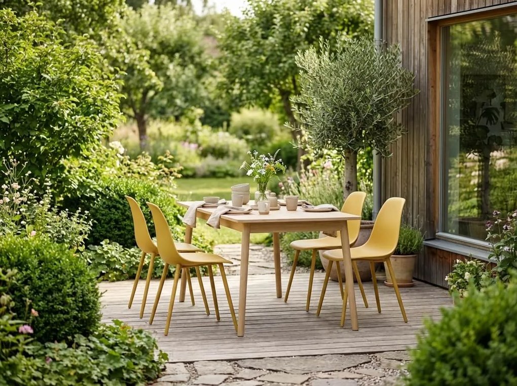 Scaun bucatarie OSAKA plastic, mustar