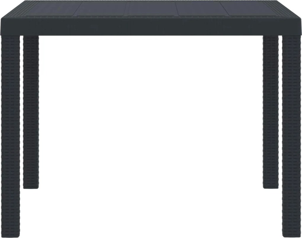vidaXL Masă de Grădină Antracit 100 x 100 x 73 cm poliratan