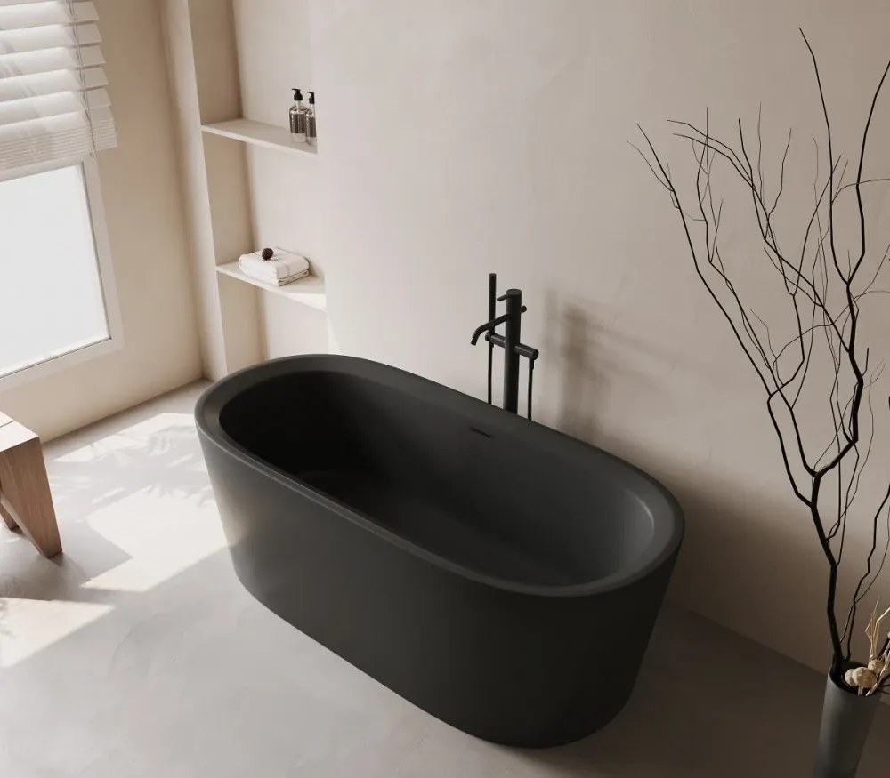 Cada acril freestanding Ava, Negru, 170 cm, 5001