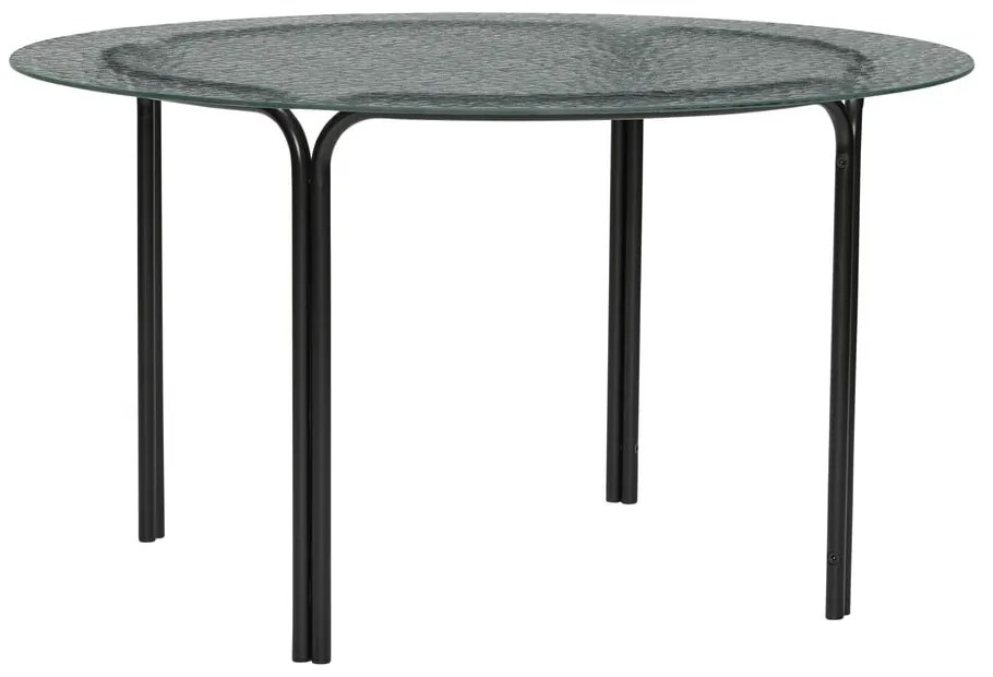 Măsuță de cafea neagră rotundă cu blat din sticlă ø 80 cm Orbit – Hübsch