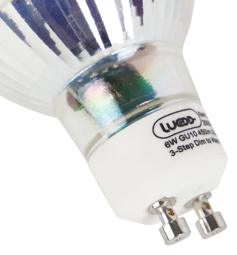 Set de 6 lămpi LED GU10 cu dim la încălzire în 3 trepte 6W 450 lm 2000K - 2700K