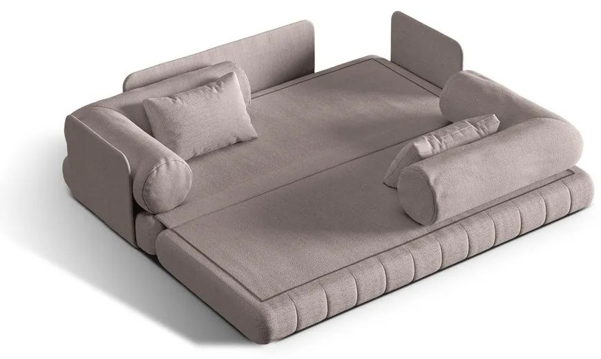 Canapea grej extensibilă cu tapițerie din țesătură bouclé 206 cm Kemi – Cosmopolitan Design