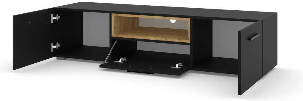 Masă TV Akita 151 (Negru + Stejar artisan). 1124862