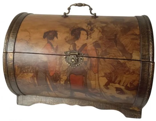 Cufar lemn motive japoneze gheise, 35x22cm