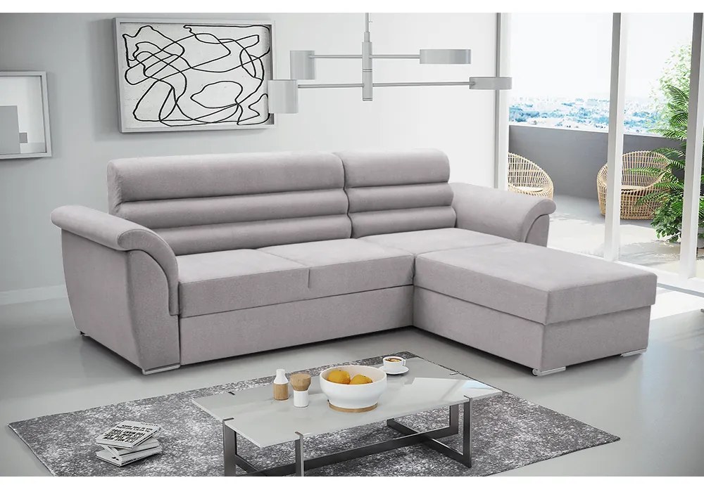Set de canapea, ţesătură Queens gri deschis, dreapta, FABO
