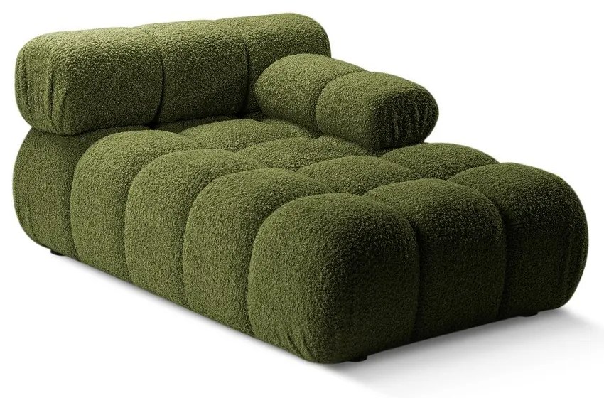 Modul pentru canapea modulară verde cu tapițerie din țesătură bouclé (cu colț pe partea dreaptă) Bellis – Micadoni Home