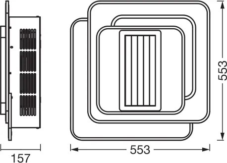 Osram - Plafonieră LED reglabilă cu ventilator, 55W/230V, alb + telecomandă