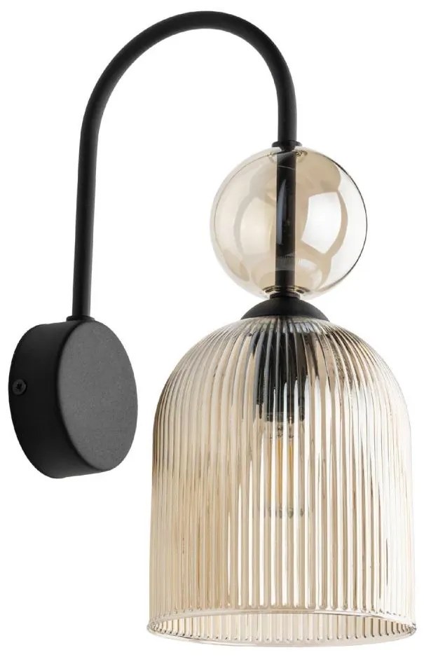 Aplica de perete SOPHIA, 1xE14/10W/230V, negru/bej fumuriu