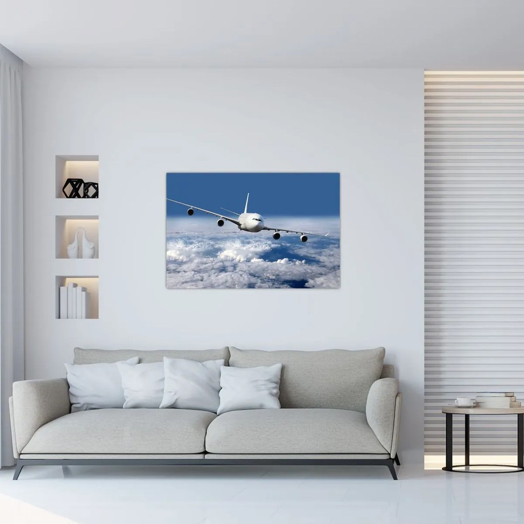 Tablou - Avion în nori (90x60 cm)