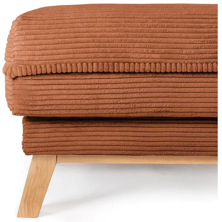 Taburet portocaliu cu tapițerie din catifea reiată Tori – Bonami Selection