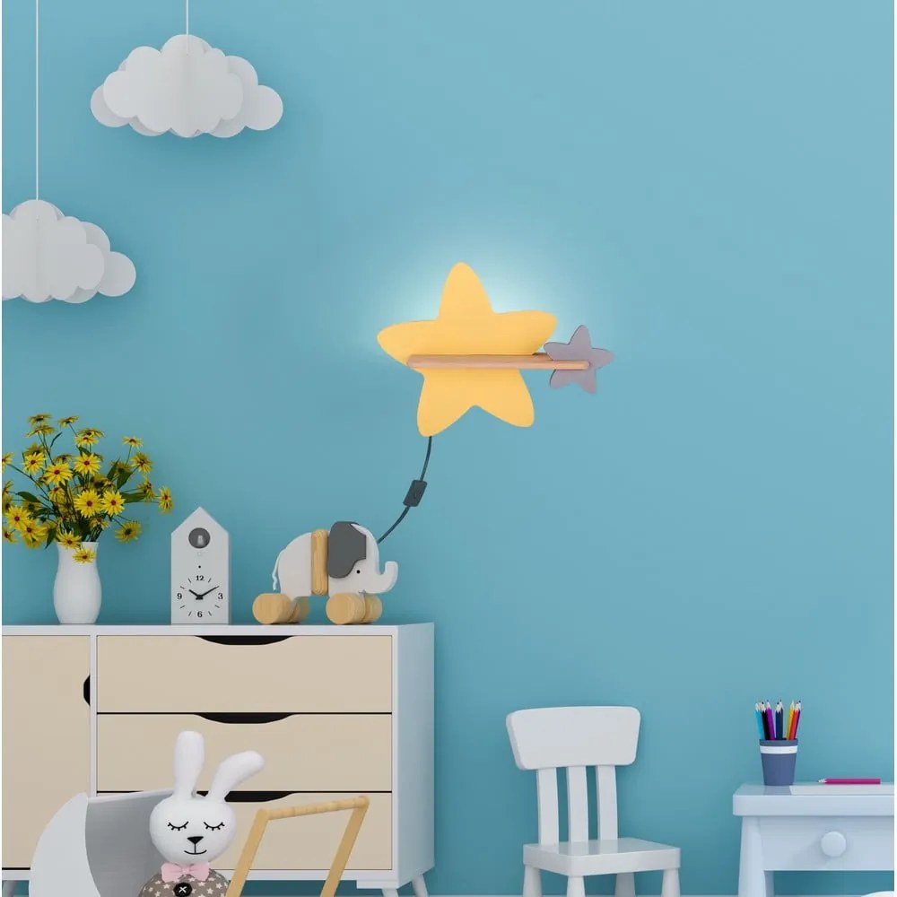 Corp de iluminat pentru copii galben/alb Star – Candellux Lighting