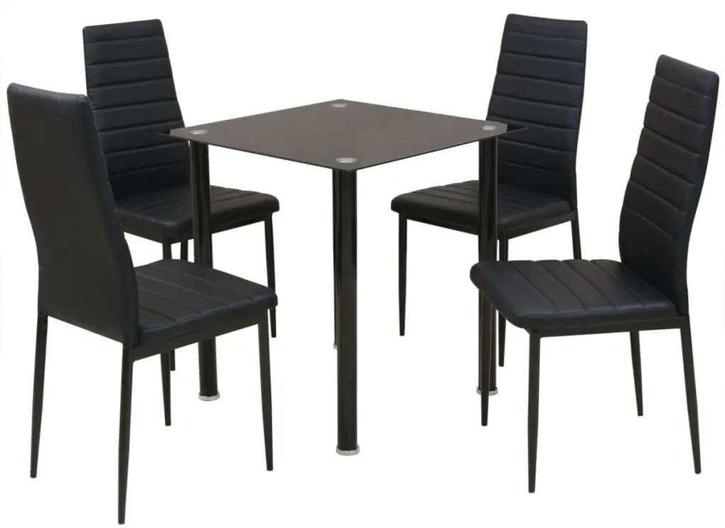 242933 vidaXL Set masă și scaune de bucătărie, 5 piese, negru