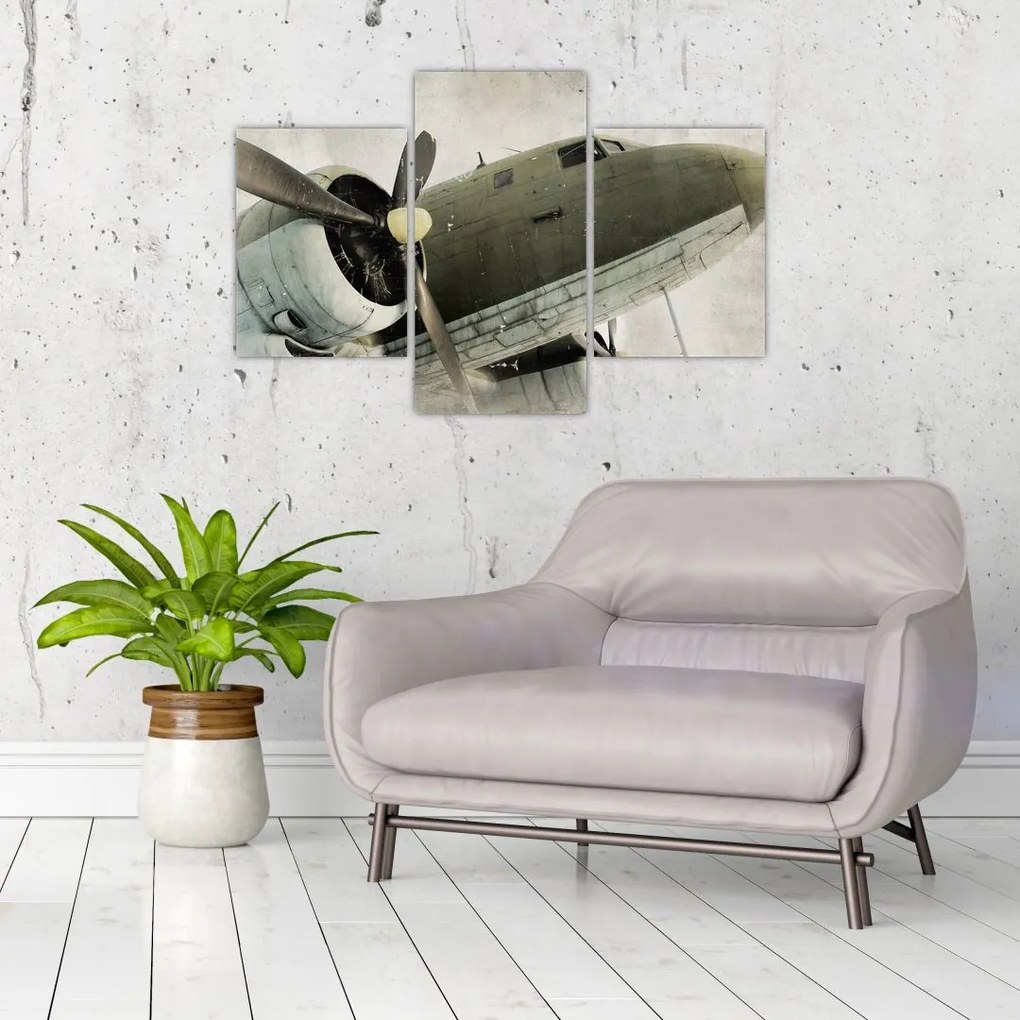 Tablou - Avion vechi cu elice (90x60 cm)