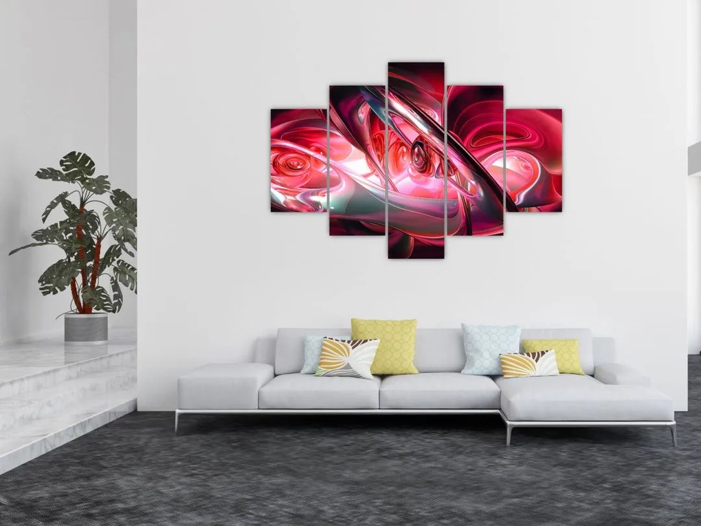 Tabloul fractalilor în roșu (150x105 cm)