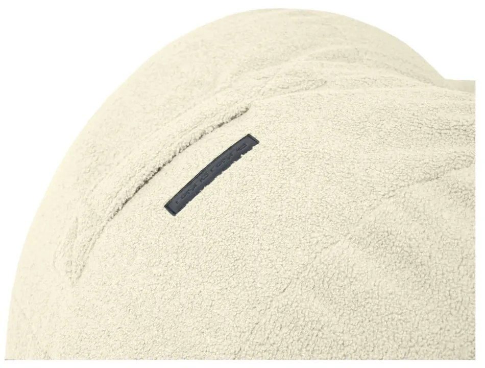 Fotoliu puf pentru copii gri deschis cu tapițerie din țesătură bouclé Roll 80 – SLOWDOWN