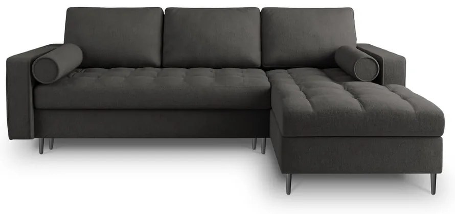 Canapea extensibilă cu șezlong dreapta Milo Casa Santo, gri închis