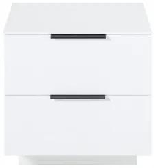 Cabinet din pal si MDF cu 2 sertare, Madeline Alb, l60xA44xH61 cm