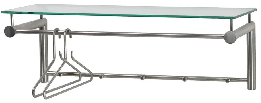 Cuier de perete argintiu cu raft din metal 79 cm Suza – Spinder Design