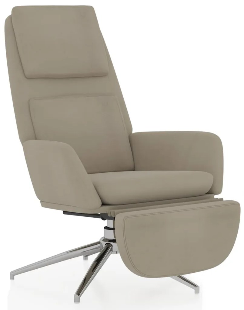 3097787 vidaXL Scaun de relaxare cu taburet, gri deschis, microfibră