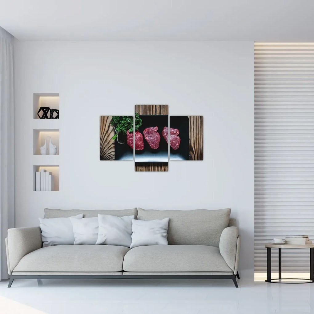 Tablou cu carne pe farfurie (90x60 cm)