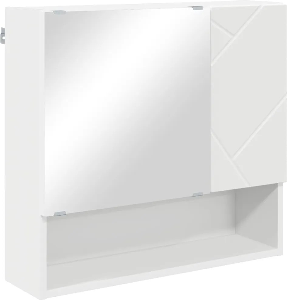 vidaXL Dulap cu oglindă Pe perete Alb 59 x 17 x 55 cm Lemn compozit