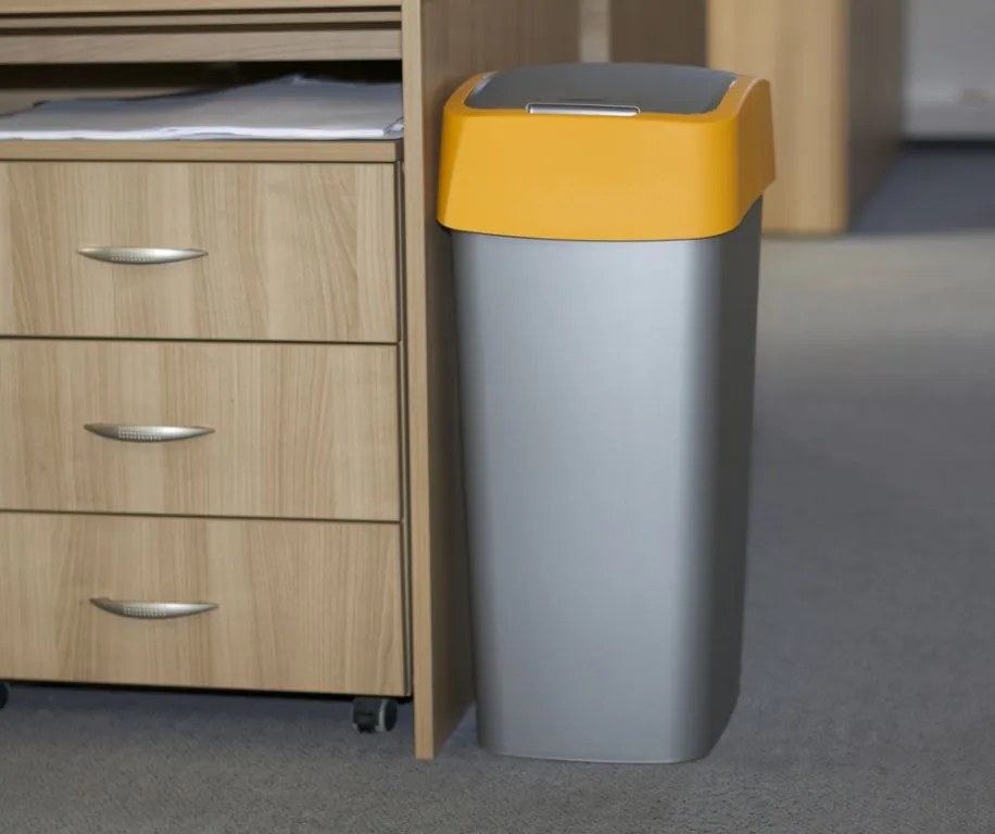 Coș de gunoi FLIPBIN 45 L - galben CURVER