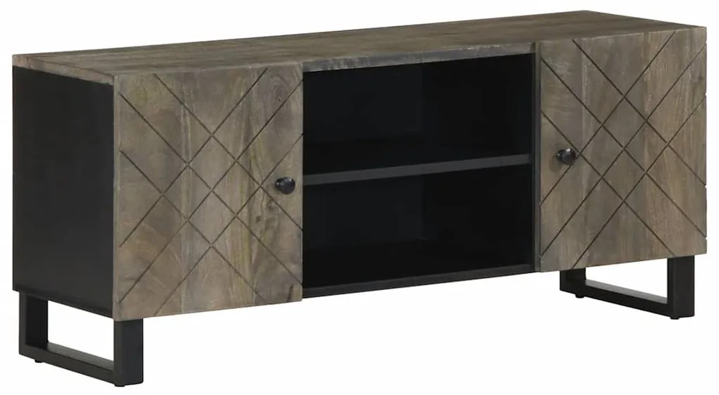 vidaXL Comodă TV, negru, 105x33x46 cm, lemn masiv de mango