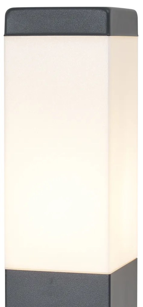 Lampă de exterior gri închis cu sticlă opal 80cm IP44 cu priză și senzor de mișcare - Malios