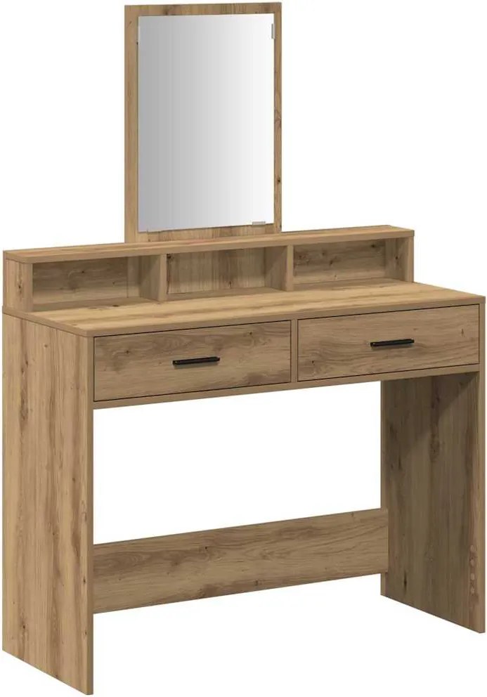 vidaXL Masă de Machiaj cu sertar Stejar Artizanal 100 x 41 x 140 cm