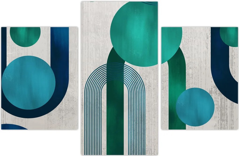 Tablou - Linii și forme circulare (90x60 cm)