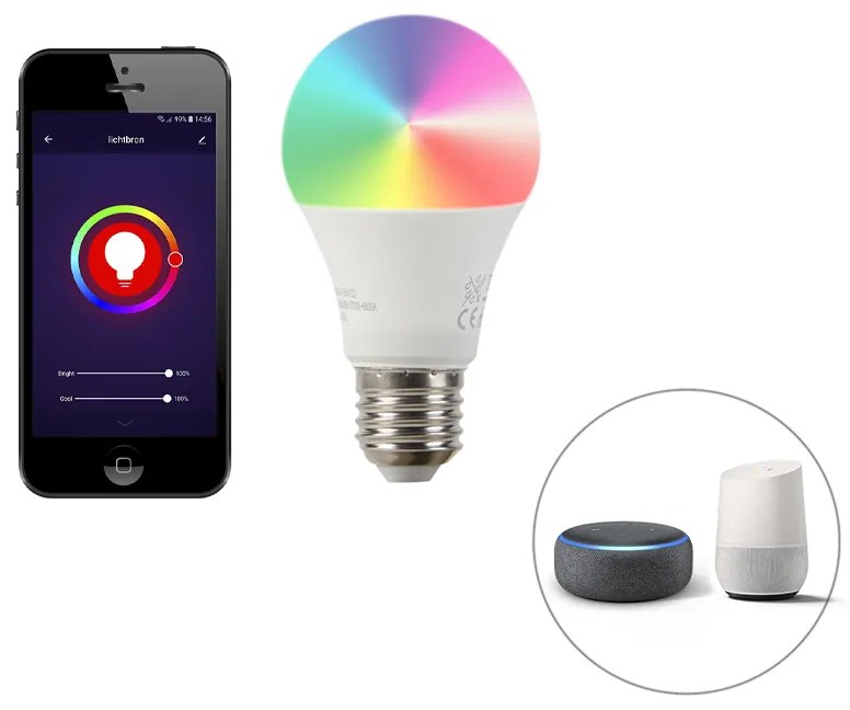 Lampă de podea modernă inteligentă pentru exterior cu abajur negru și alb, inclusiv Wi-Fi A60 - Virginia