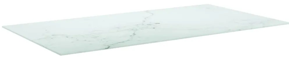 322260 vidaXL Blat masă alb 120x65cm 8mm sticlă securizată, design de marmură
