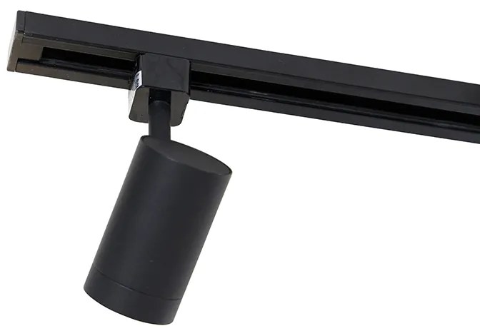 Sistem de șine monofazat cu 3 spoturi și 3 lămpi suspendate negre - Cavalux Jeana