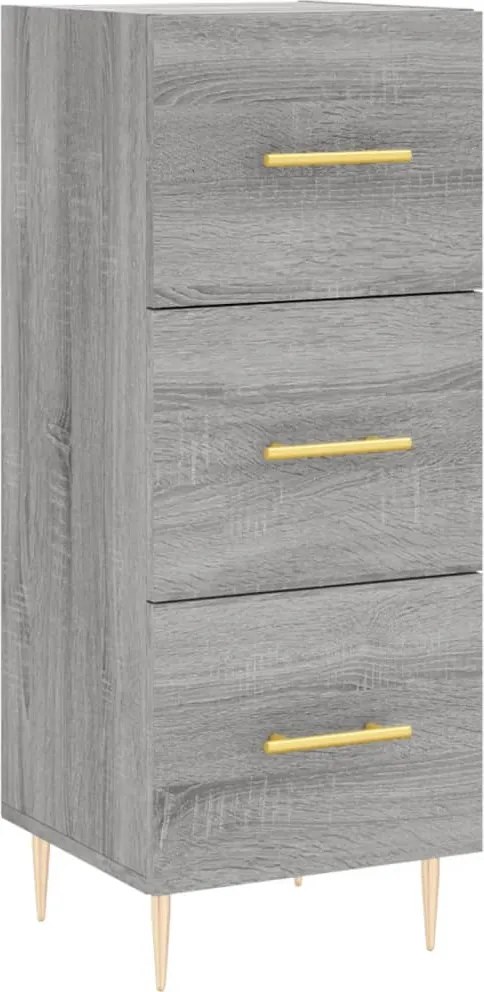 vidaXL Servantă, gri sonoma, 34,5x34x90 cm, lemn compozit