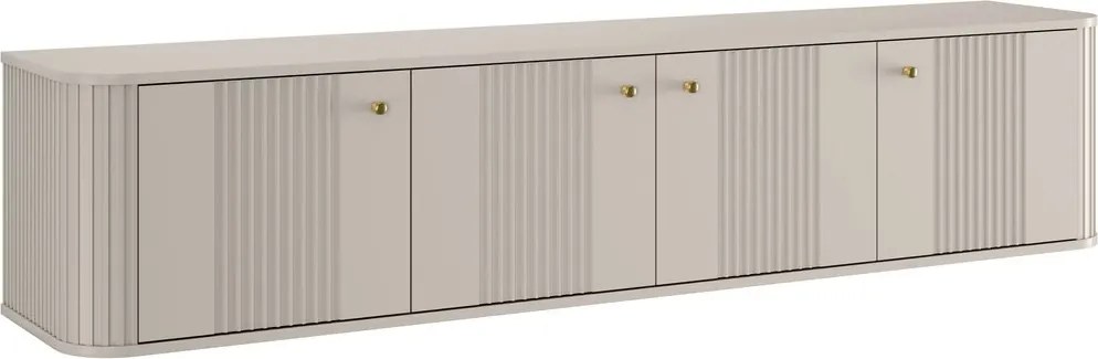 Dulap TV suspendată Vesper 4D 187 cm - cașmir / mânere aurii