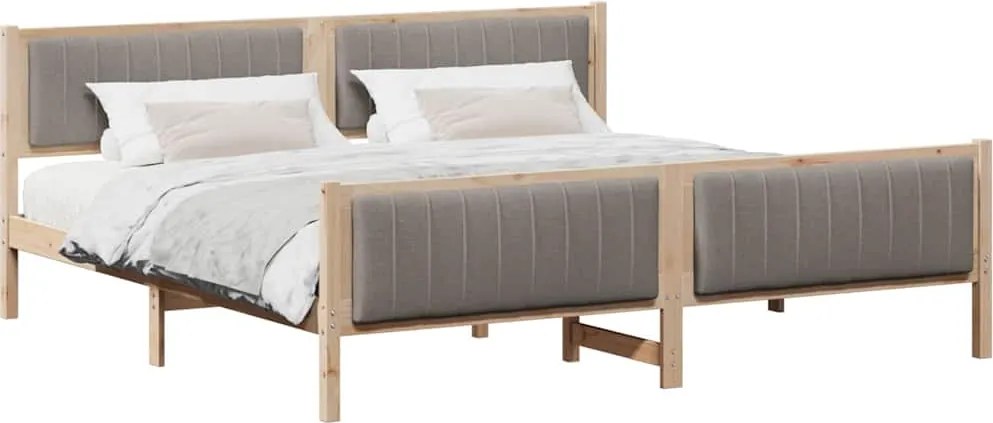 vidaXL Cadru de pat Maroniu și taupe 200 x 200 cm Lemn masiv de pin
